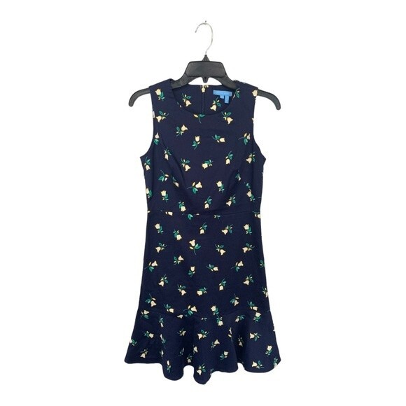 NWOT Draper James | Floral Sheath Dress Navy Floating Tulip 2 - Picture 4 of 10